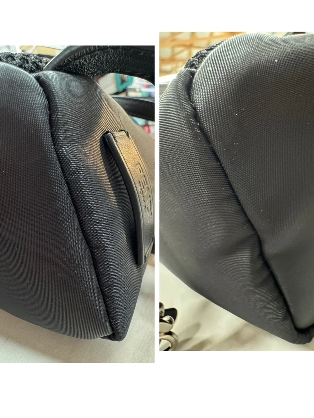 Fendi Black Nylon, Leather and Fur Monster Eyes Backpack full inclusion